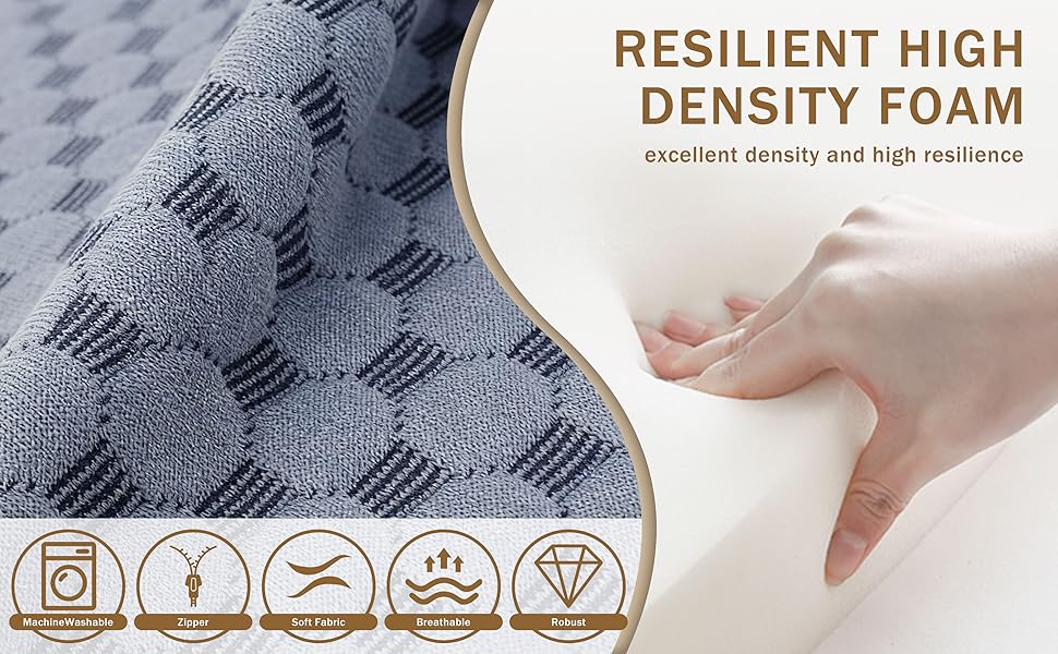 Foam Bed Wedge Pillow Suitable for Headboard Gap Filler & Mattress, Removable Cover with Foam Filling, Suitable for College Dorms, Adjustable Wedge for Sleeping Against Headboard or Wall, Machine Washable Bedding