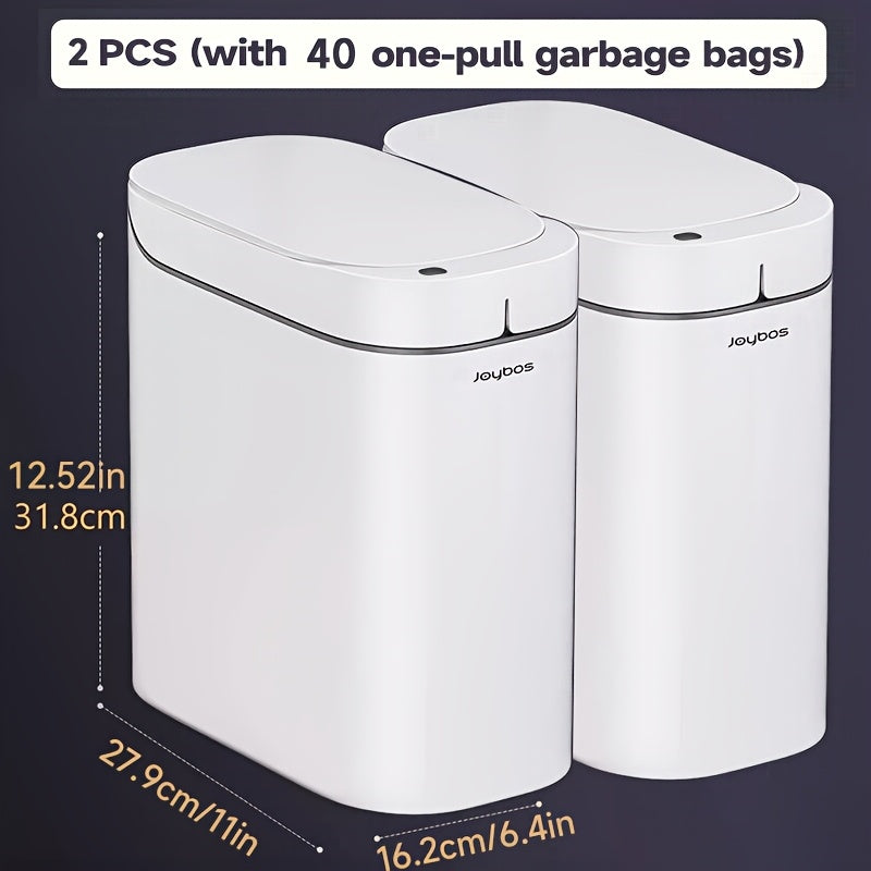 1pc/2pcs/3pcs Self-Emptying Trash Can with Drawstring Bags, Hands-Free Pull-Out Design, 3.8-Gallon Capacity – Ideal for Home, Bathroom, Kitchen, Bedroom & Dorm Room Decor and Accessories