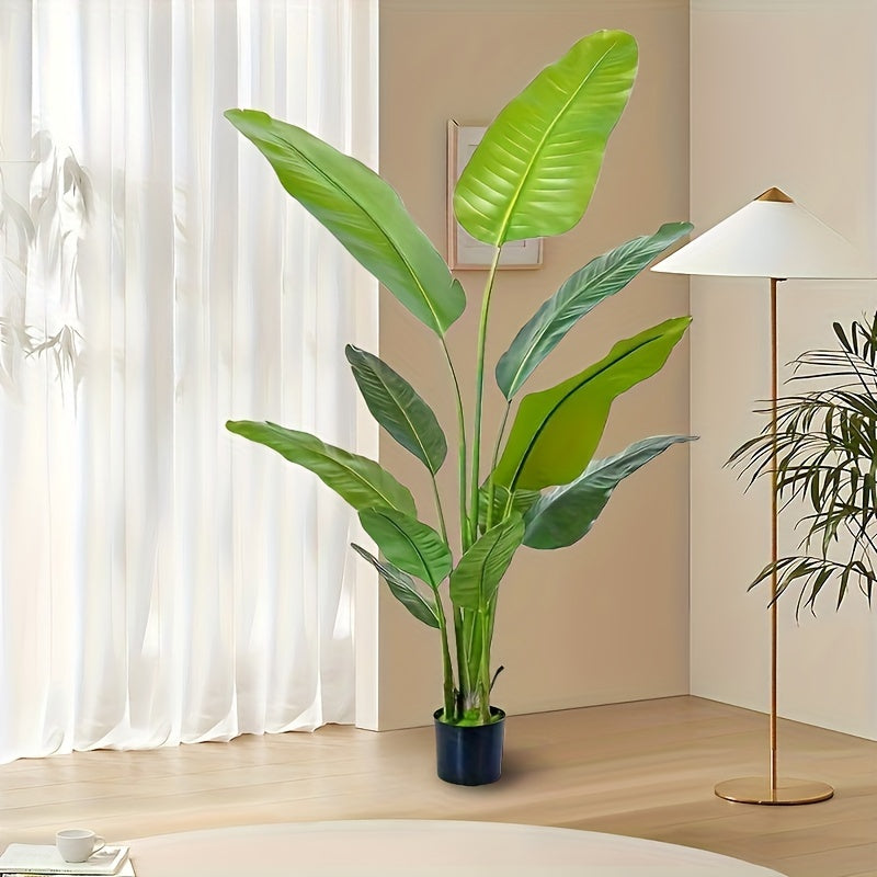 1Pack 70.87inch Lush & Realistic Bird Of Paradise Artificial Plant | Durable Plastic Pot, Maintenance-Free, Perfect for Indoor/Outdoor Decor, Ideal Housewarming Gift for All Seasons