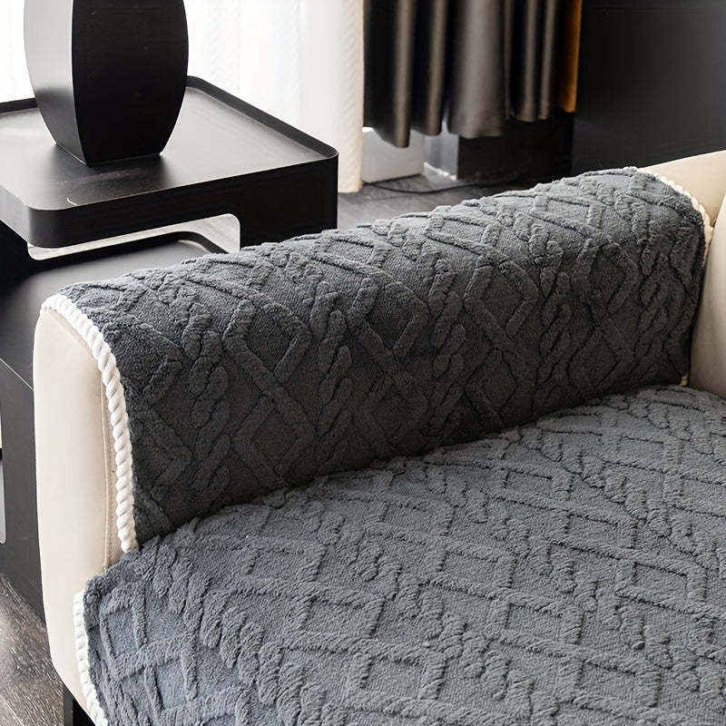 1pc Plush Sofa Mat, Pet Dog Friendly Sofa Cover, Couch Cover Plush And Delicate Soft Anti Slip Protection Sofa, Bedroom, Office, Living Room Decoration, Home Decoration Local Warehouse Send Out Goods