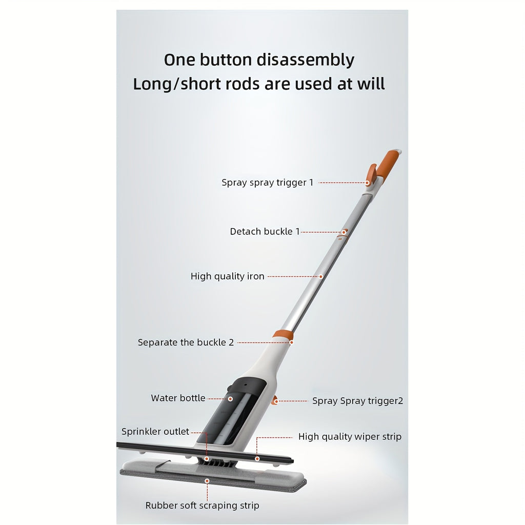 [3-in-1 Glass Cleaning] 3-in-1 Glass Cleaning Kit - Durable Metal Pole, Scraper Included - Ideal for High Windows, Shower Doors & Car Windshields - Essential Home Cleaning Tool