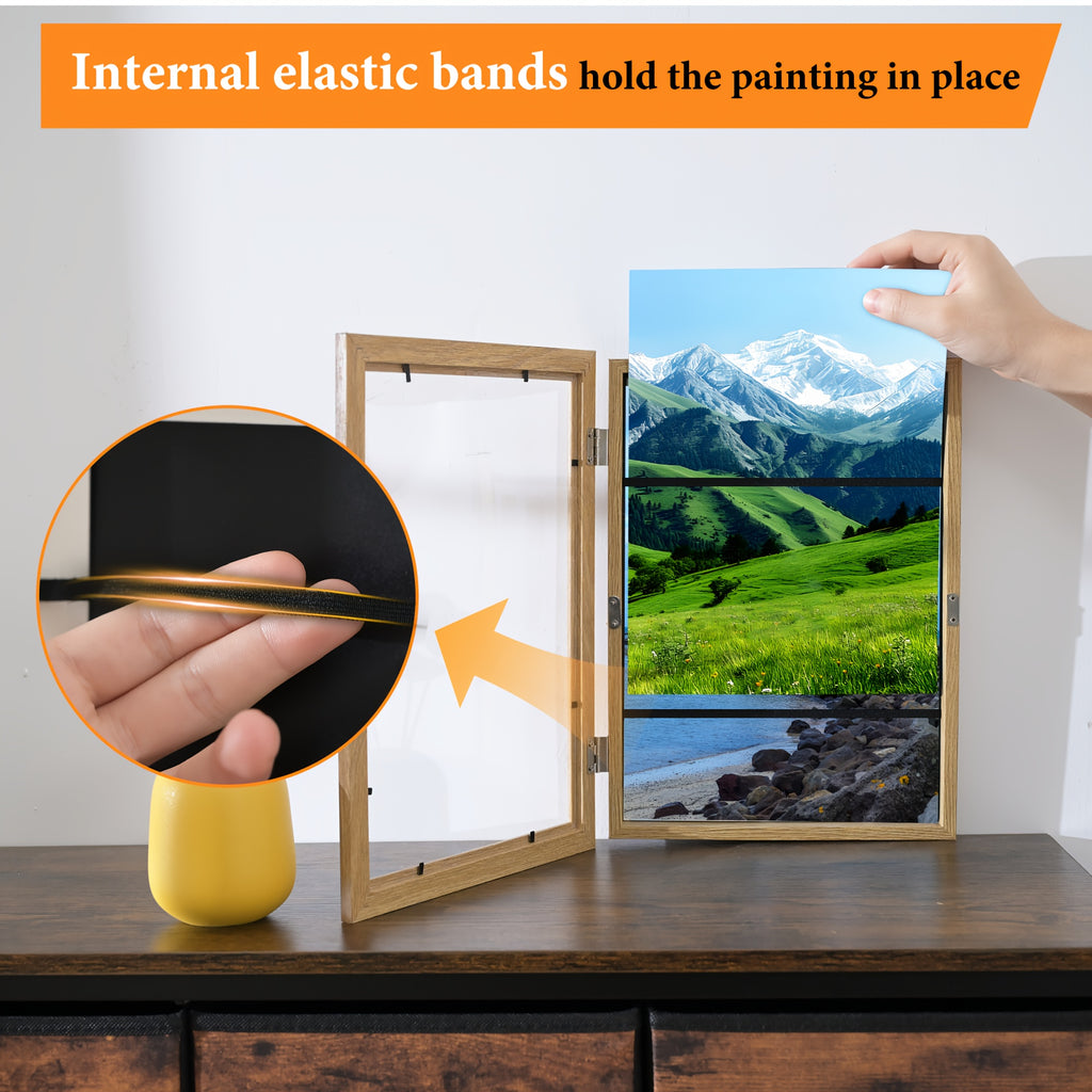 [Changeable Art Frames] 2/4 Pack Front Opening Photo Frames Reusable Art Display Frames for Wall Collage, Home Office Decor, Art Projects & Drawing