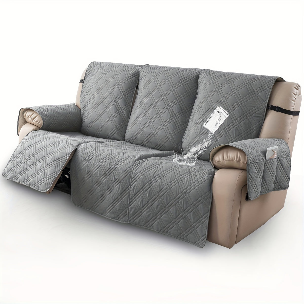 3pcs/set Waterproof Recliner Slipcovers Non-Slip Recliner Sofa Covers Elastic ReclinerChair Cover Furniture Protector for Bedroom Office Living Room, Valentine's Day Gift, Valentine's Day Home Decorations