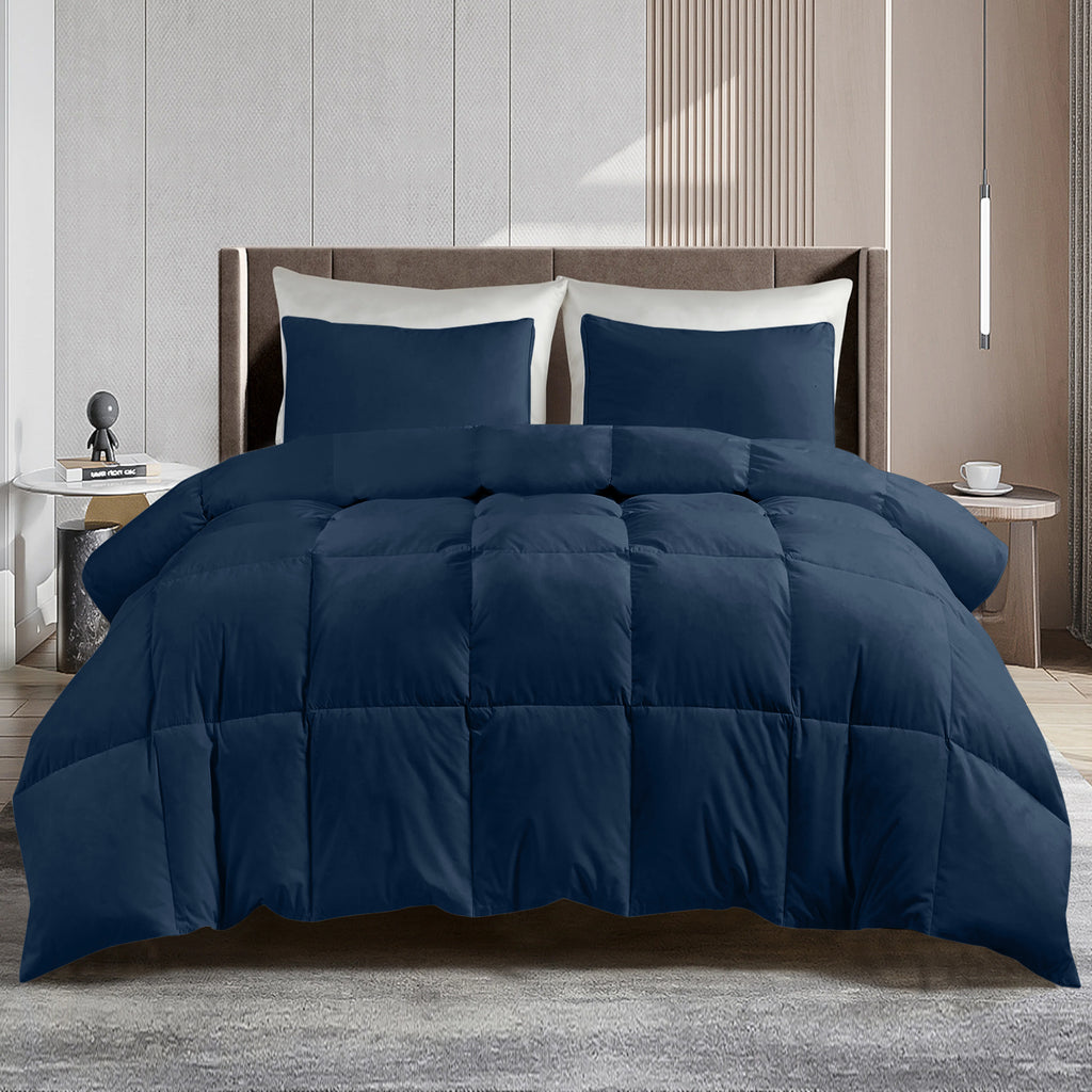 Lux Decor Comforter - All Season Quilt Comforter For Summer Sleeping With Corner Tabs - Soft, Breathable Versatile Bedding & Bedroom Decor - Luxurious Box Stitching