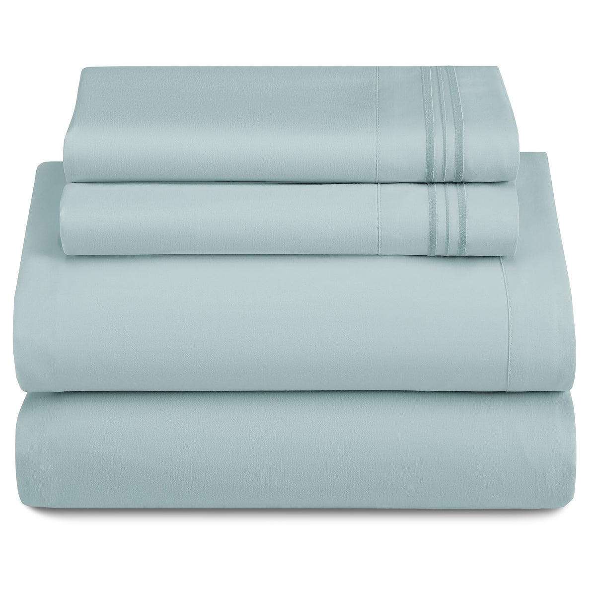 Lux Decor 4 Pieces Solid Bedsheets - 1800 Series Stylish Comfy Bedding Sheet Set - Hotel Luxury Skin Friendly Cooling Sheets & Embroidered Pillowcases Without Filler - Classic Collection With 16 Inches Deep Pocket Room decor - Shrinkage & Fade Resistant