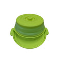 Collapsible Microwave Cover and Base Mat, 10.5 Inch Vented Plastic and Silicone Food Splatter Guard for Reheating Plates and Kitchen Storage