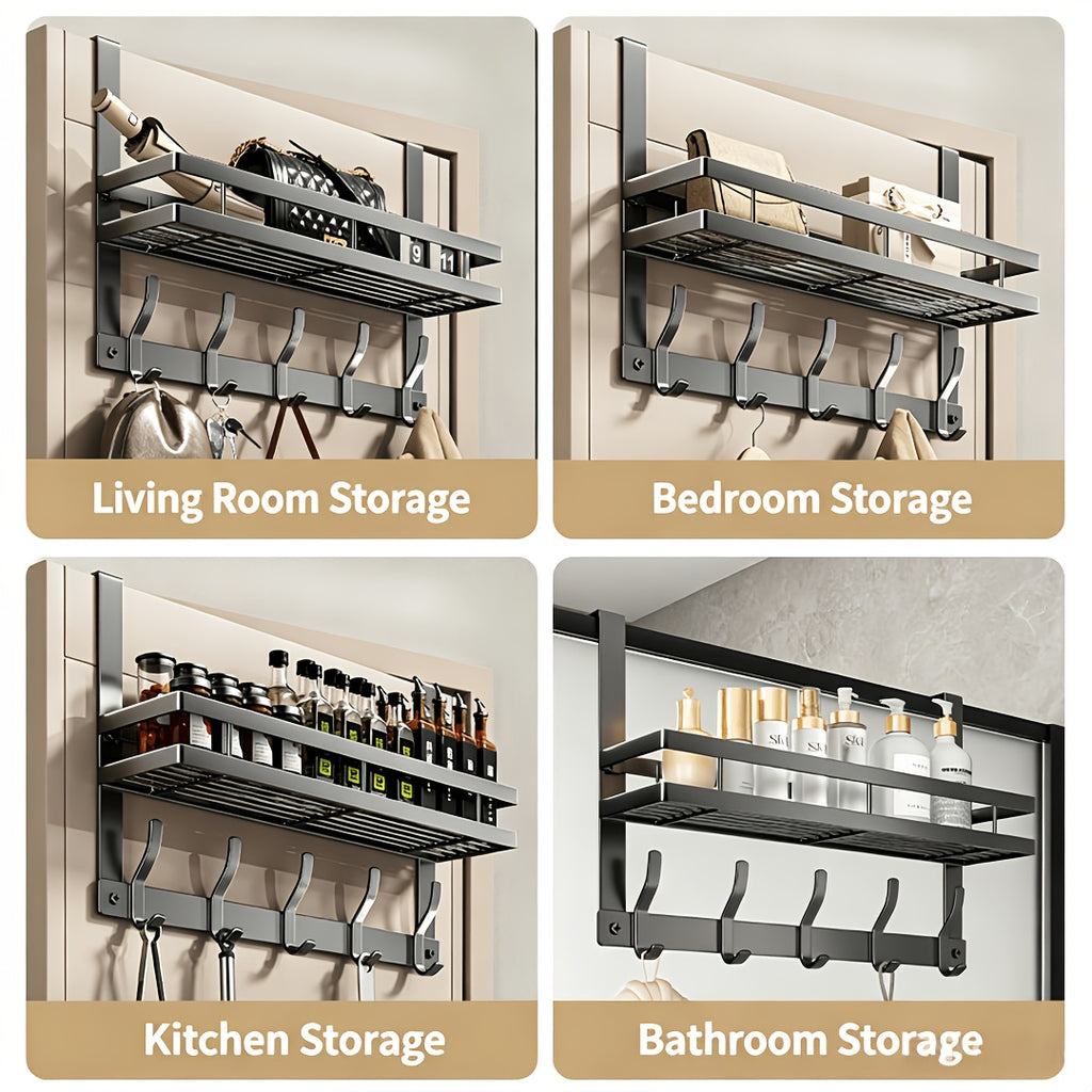 Wall-Mounted Coat Rack, Multifunctional Installation-Free Storage Rack