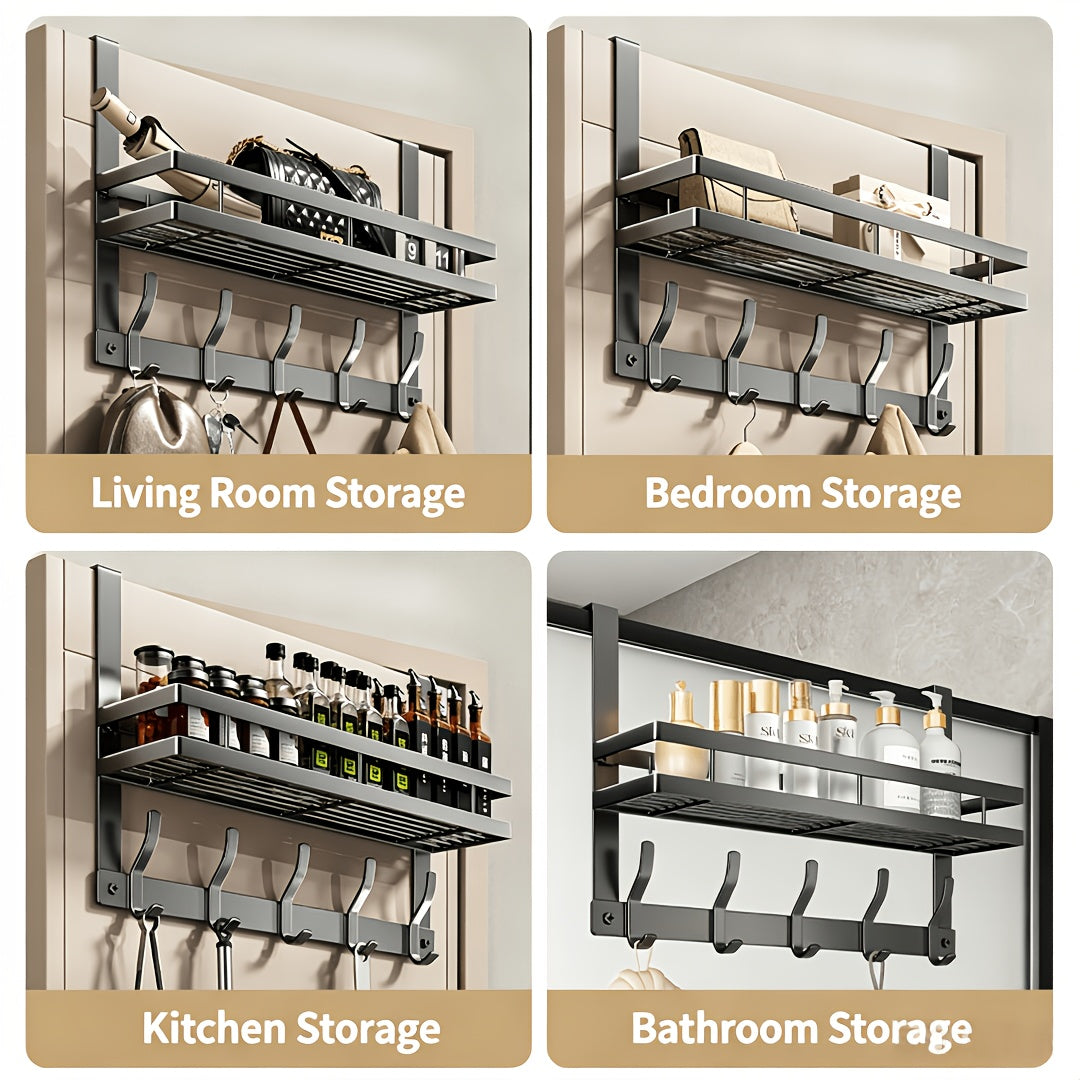 Wall-Mounted Coat Rack, Multifunctional Installation-Free Storage Rack