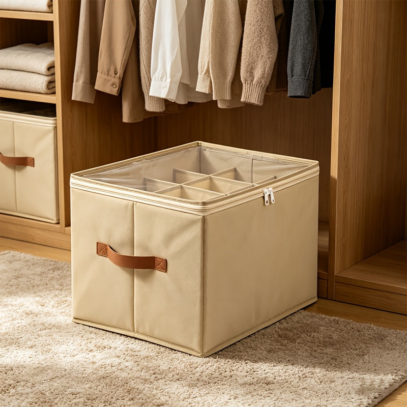 Shoe Storage Bin Set, 2-Piece Closet Organizers with Transparent Lid, Reinforced Handles and Foldable Storage for Boots, Heels and Sneakers