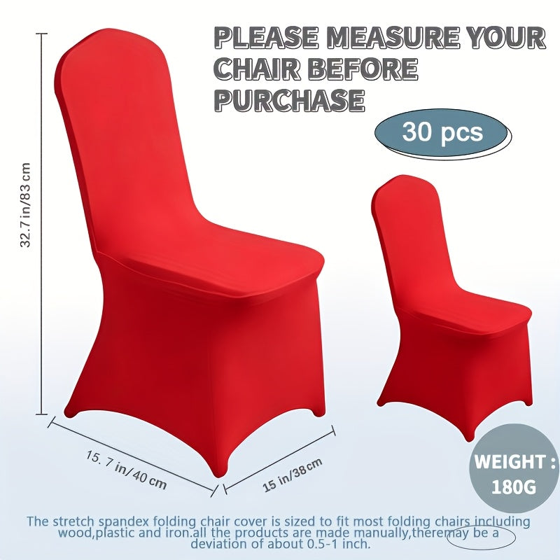 30/50/100/150pcs Elastic Spandex Banquet Chair Covers, Universal Stretch Fit Chair Protectors, Wedding Decorative Chair Covers, Suitable For Weddings, Holidays, Banquets, Parties, Celebrations, Business Meetings, Christmas