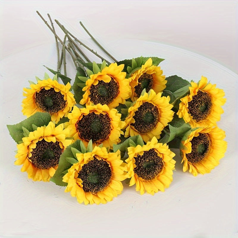 20/10Artificial Sunflowers. Suitable for Home Decor, Outdoor Decoration, Weddings, Churches, Schools, Photography Props, Restaurant Furnishings And Internet-famous Photo Backdrops. Also Ideal As Mother's Day Gifts And Party Centerpiece Decorations