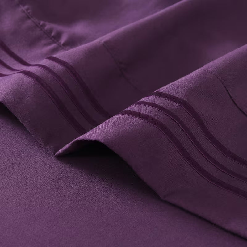 100 GSM Microfiber Sheet Set with Pillowcases, Soft Breathable Solid Color Bedding, Machine Washable Twin Full Queen King Bedroom Essentials