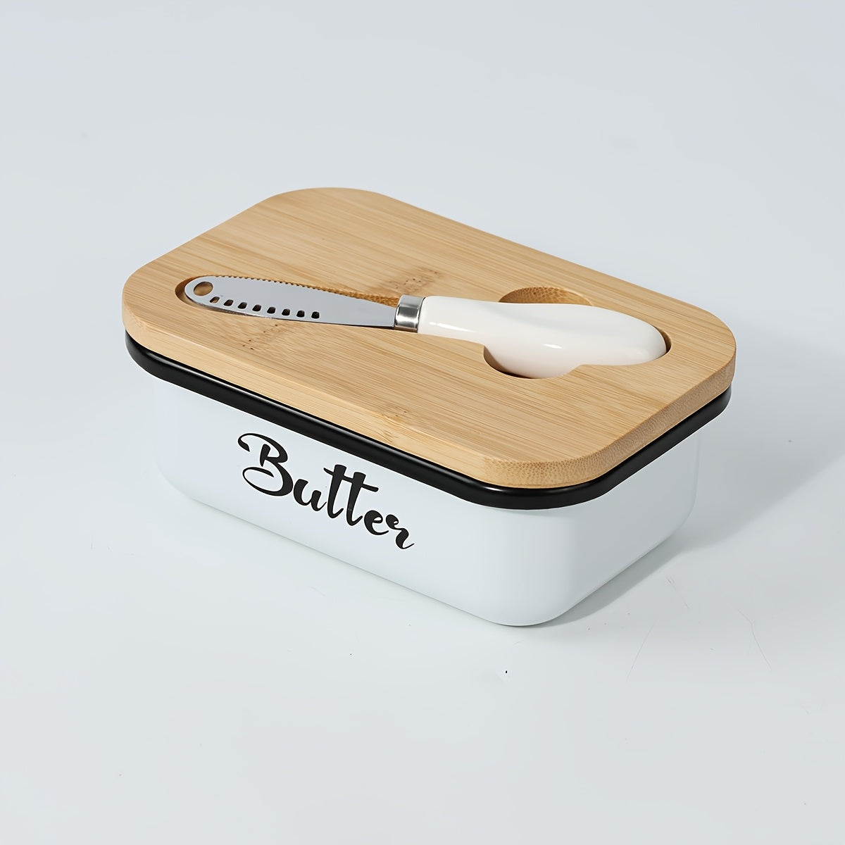 1pc Luxury Large Butter Dish with Lid - Ceramic Countertop Keeper with Knife High-Quality Sealing and Easy-Clean Design - Perfect Kitchen Gift for Butter Lovers Butter Container