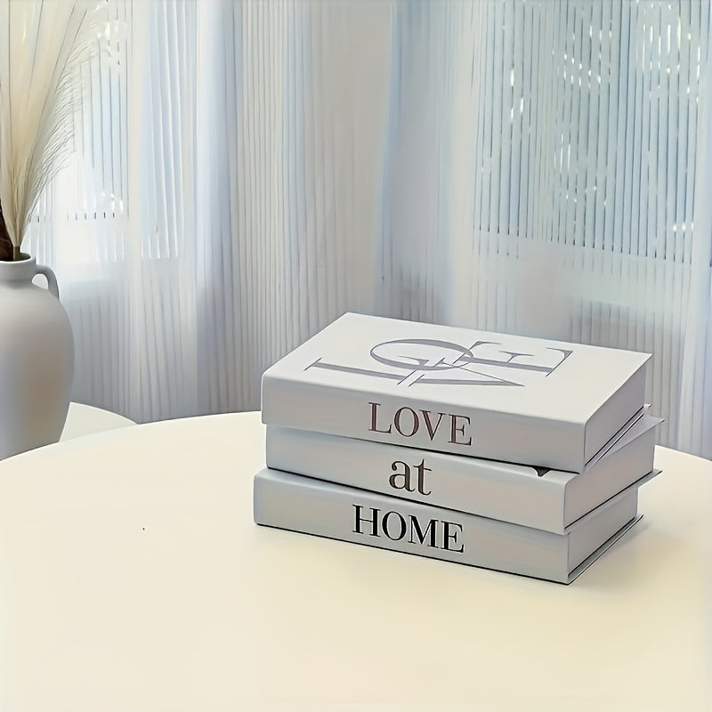 3pcs Simulation Book Decor Ornament, Nordic Simple Solid Color Decorative Book Hotel Template Room Soft Decoration Ornament, Modern Home Simulation Book Model Props Book, for Home Room Living Room Office Decor