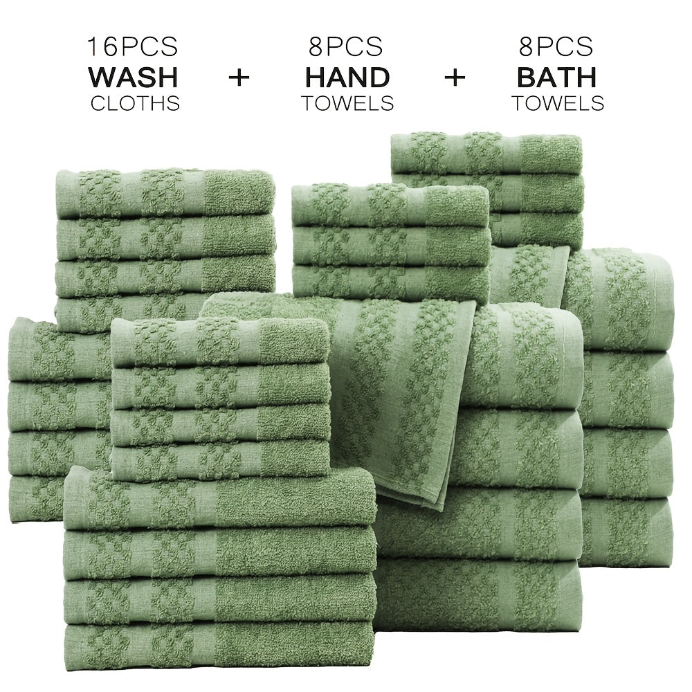 32pcs/16pcs/10pcs Bath Towel Set, 4pcs Bath Towels&2pcs Hand Towels&4pcs Washcloths, Solid Color, Cotton Towel, Absorbent, Quick-drying, Soft And Comfortable, Bathroom Supplies, Towels for Bathroom, Shower And Hotel