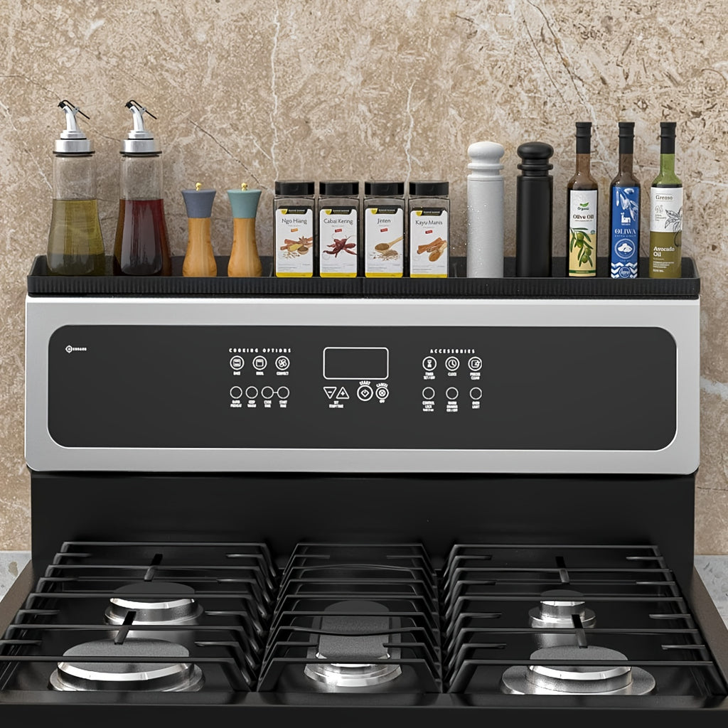 30-Inch Silicone Stove Organizer Rack with Heavy-Duty Suction Cups, Heat-Resistant, Dishwasher-Safe for Restaurants, Homes, And Commercial Kitchens