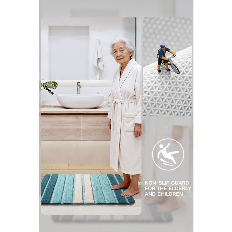 GTNSHUAI Extra Thick Luxury Chenille Bathroom Rug, Non-Slip Absorbent Bath Mat