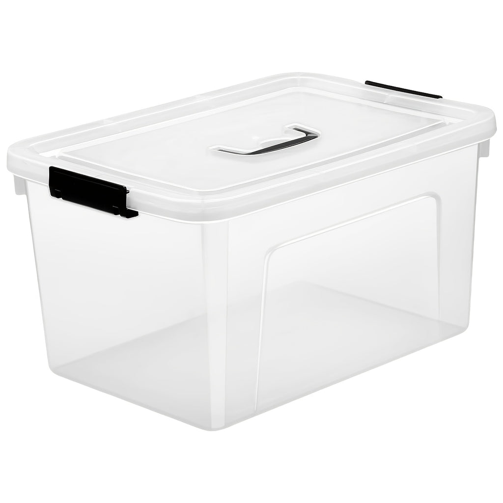 6pcs Transparent Plastic Storage Box, Stackable Storage Container with Lock Cover And Handle, for Organizing, Books, Beads, Pantry Items, Multi-purpose Home Storage Accessories The Best Gifts for Thanksgiving And Christmas