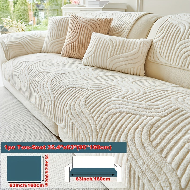 Modern Luxury Faux Non-Slip Sofa Pad, Bohemian Plush Slipcover, Non-slip, All Season, Easy Care, Machine Washable, Pet Friendly, Soft And Comfortable - Perfect for Living Rooms, Bedrooms, Office Home Decor