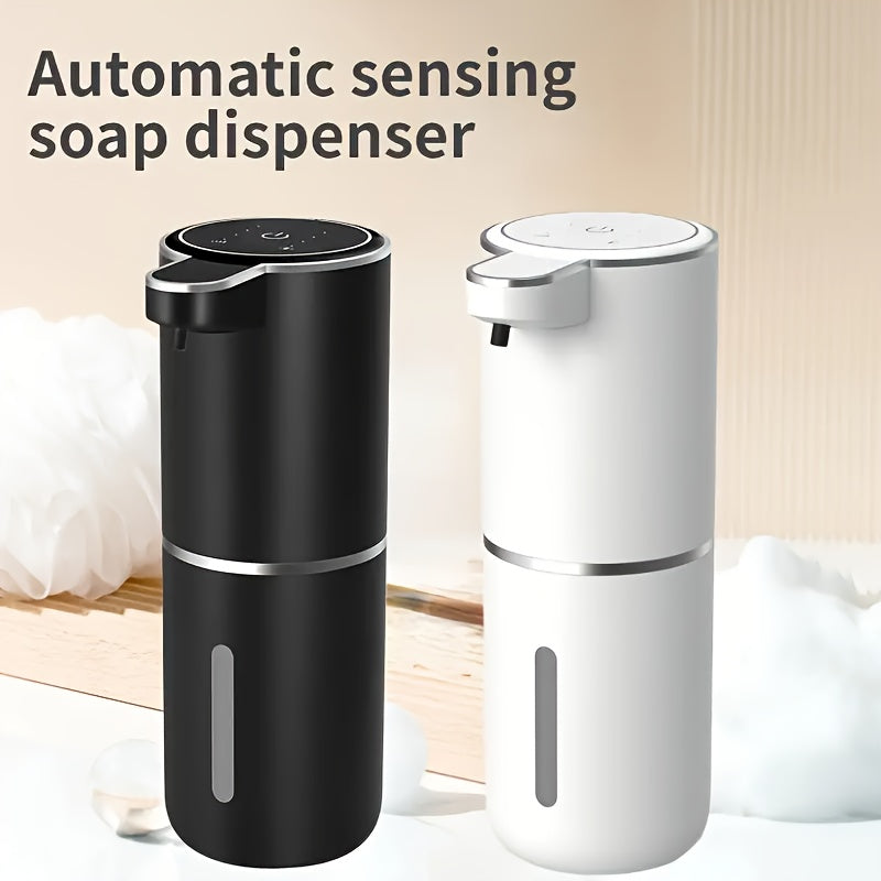 Smart Sensor Soap Dispenser | Automatic No-Touch Liquid Release, 13.53oz Capacity, Four-Level Adjustable Flow Rate, Electric Power Display, Freely Replaceable Fluid, USB Quick Charging, Wall Mount, Nickel