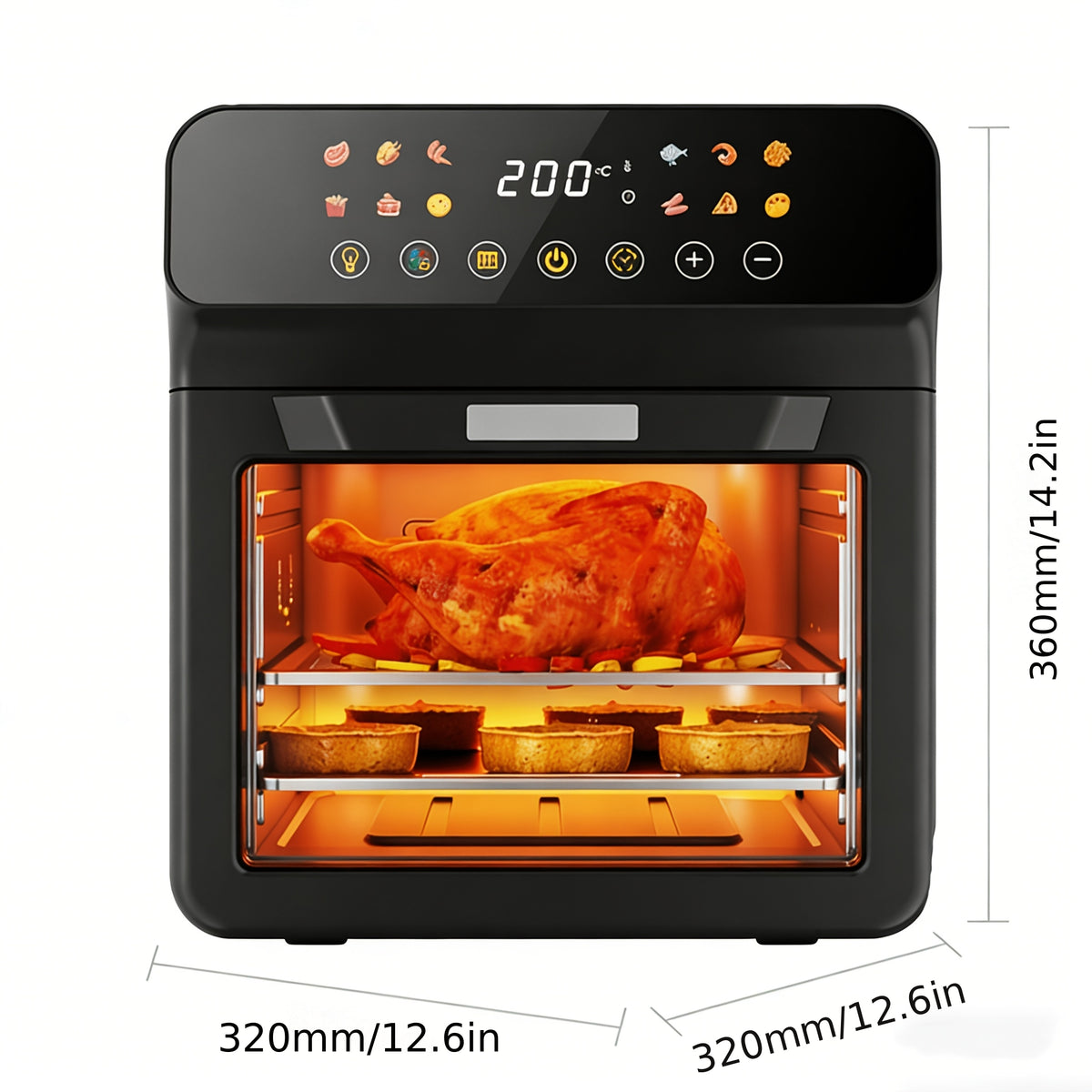 Large Capacity Air Fryer Visual Intelligent Fully Automatic Household Air Fryer Anti-Scald Handle Suitable for Chicken And Fish