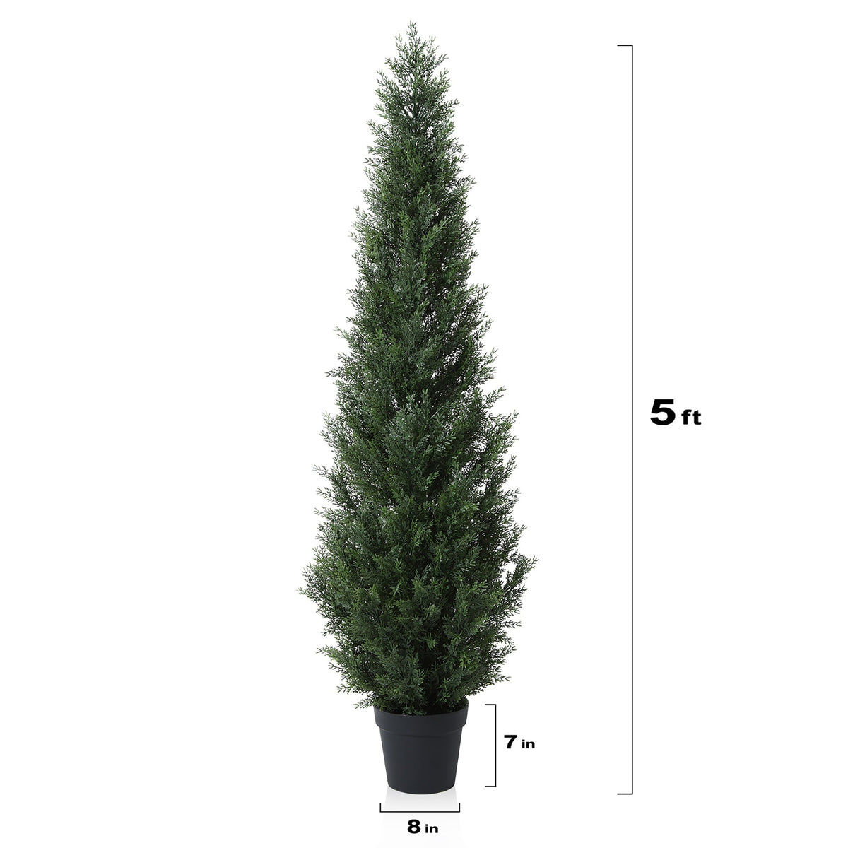Outdoor Artificial Topiary Cedar Tree - 1pc/2pcs Fake UV Rated Potted Plants - 3/4/5FT Faux Pine Bushes And Shrubs For Front Porch Home Office Decor