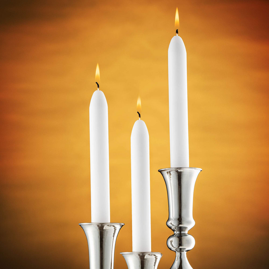 Ivory Taper Candles - Pack of 14 - 9 Inch Tall Candlesticks with Unscented Premium Wax - 8 Hour Long Burning for Home Decoration, Wedding, Holiday and Parties
