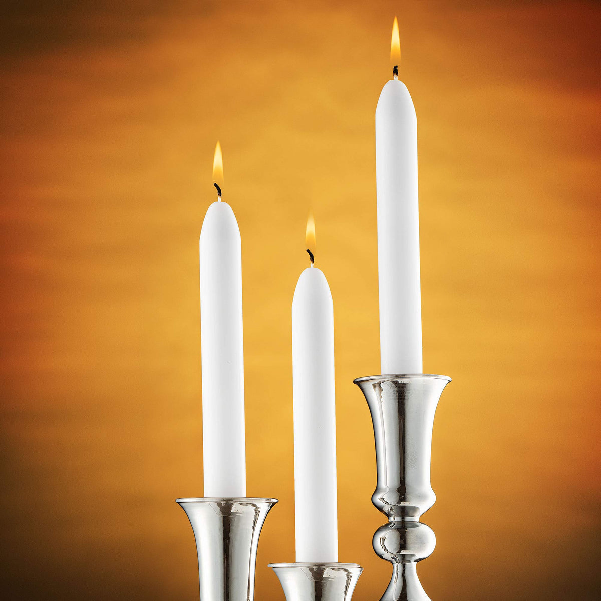 Ivory Taper Candles - Pack of 14 - 9 Inch Tall Candlesticks with Unscented Premium Wax - 8 Hour Long Burning for Home Decoration, Wedding, Holiday and Parties
