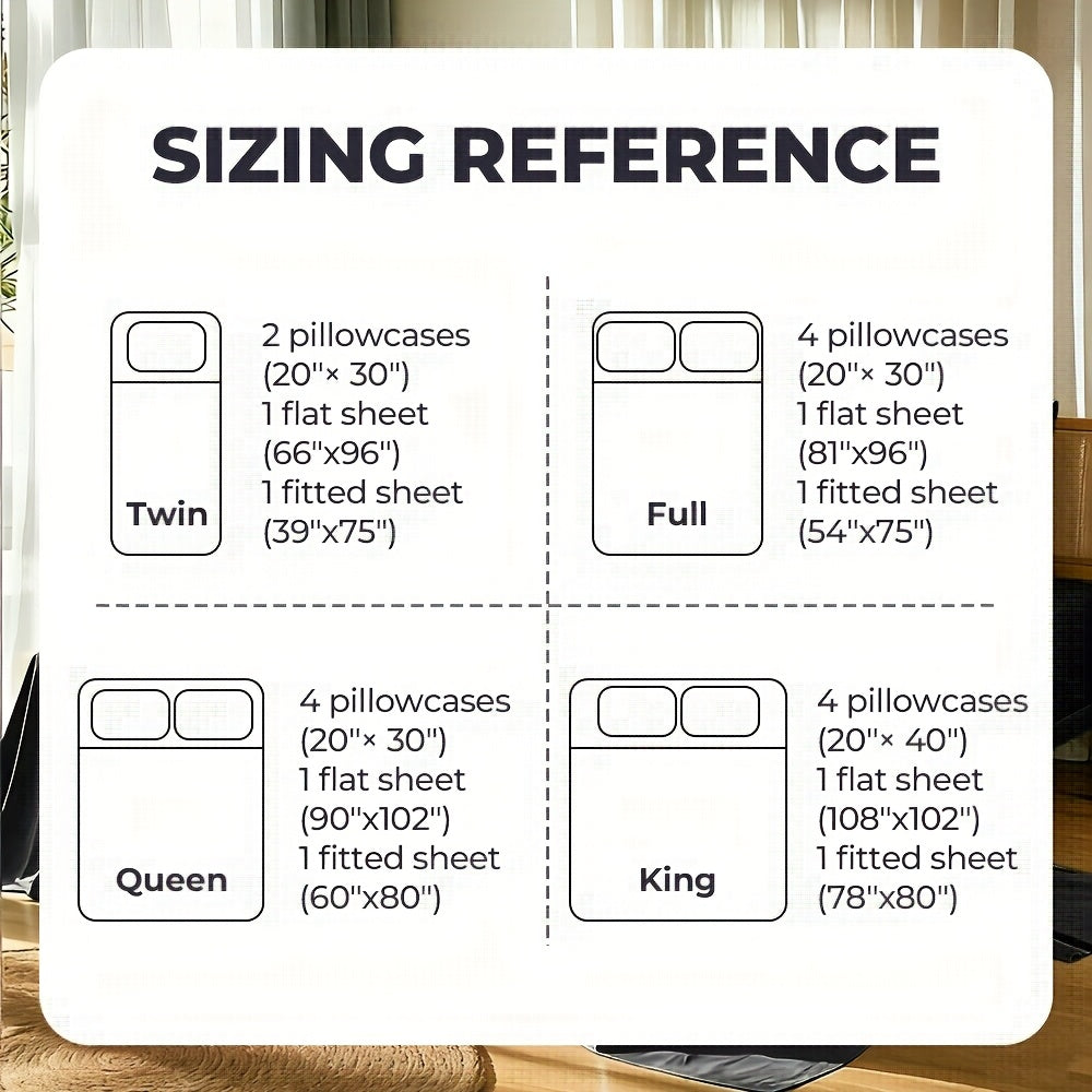 4pcs/6pcs Bamboo Cooling Queen Size Sheet Set - Children Bedding, Breathable and Comfortable - Fit for Hot Sleepers and Sweats, Pillowcases, Flat Sheet and Fitted Sheet - A Perfect Gift