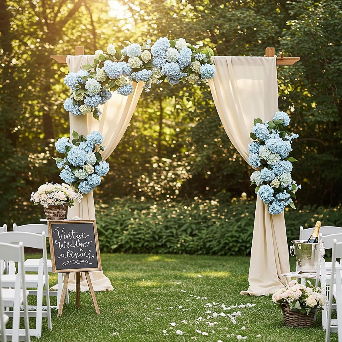 20/40 Blue White Hydrangea Artificial Flowers, 16.2 Inches Outdoor Silky Hydrangea Artificial Flowers, Suitable for Outdoor Weddings, Garden Decorations, Exhibition Decorations, Home Parties, And Christmas Decorations.