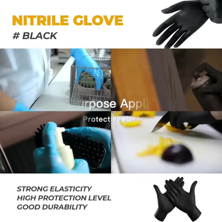 100 Count Nitrile Gloves | 6 Mil Thickness, Latex-Free, Chemical Resistant, Flexible Form-Fitting, Tear Resistant, Ambidextrous for, Automotive, Kitchen, Toilet, Car, Use