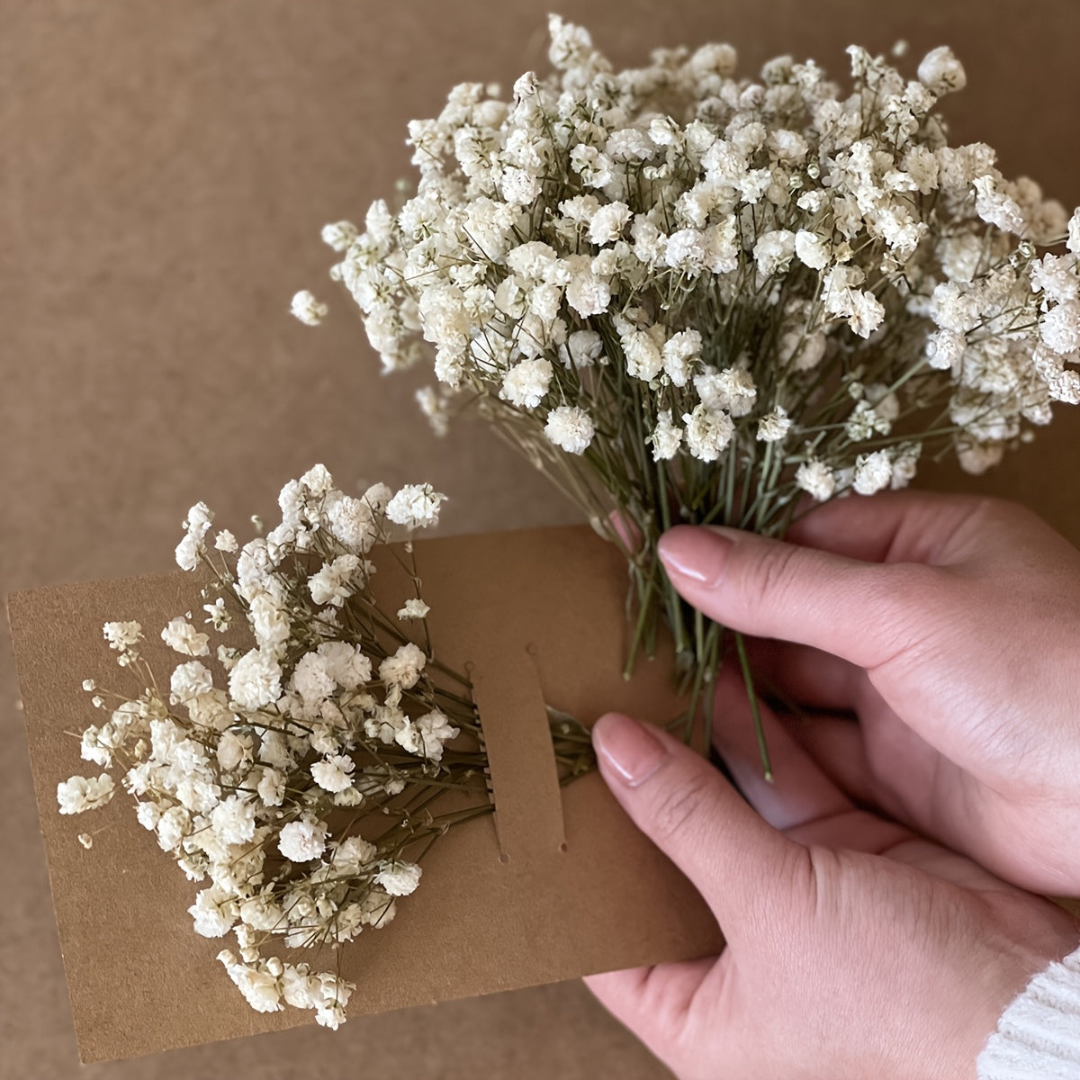 110pcs White Mini Dried Baby'S Breath Bouquet | Pampas Grass, Perfect for Arrangements, Greeting Cards, Weddings, Home & Office Decor