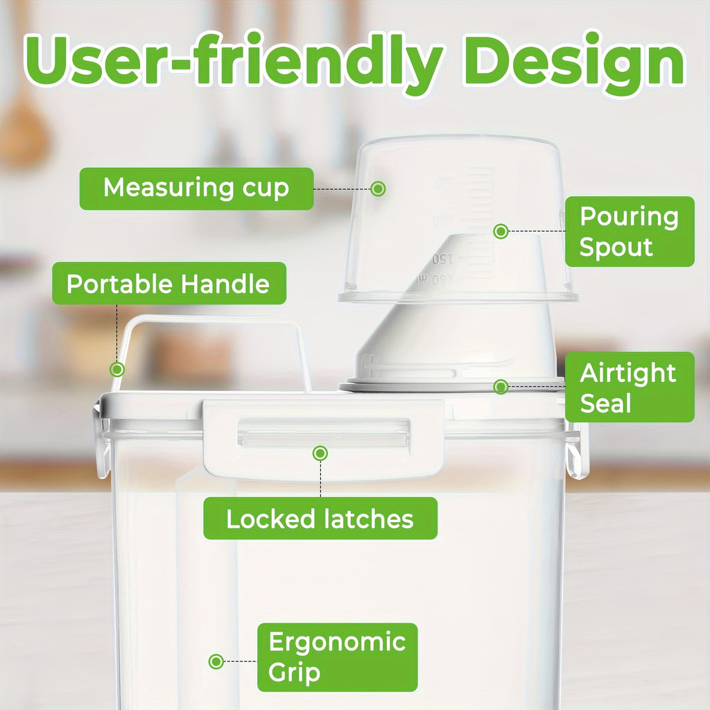 4pcs (3L/102oz) Extra Large Airtight Storage Containers | BPA-Free Plastic, Clip-on Closure, Square Shape, Dishwasher Safe, Ideal for Grain, Nuts, Rice Storage, Kitchen Organizers, Christmas Gift