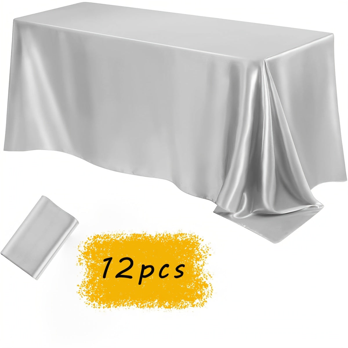12pcs Satin Tablecloth, 57, Halloween, Christmas