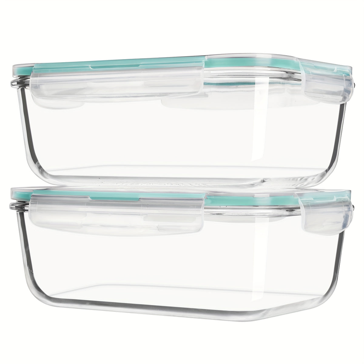 2Pack 1860ml/ 63oz Large Glass Storage Containers With Lids, Baking Container With Snap Airtight Lids For Microwave, Oven, Meal Prep Food Container Set, Leak Proof, For Freezer, Dishwasher