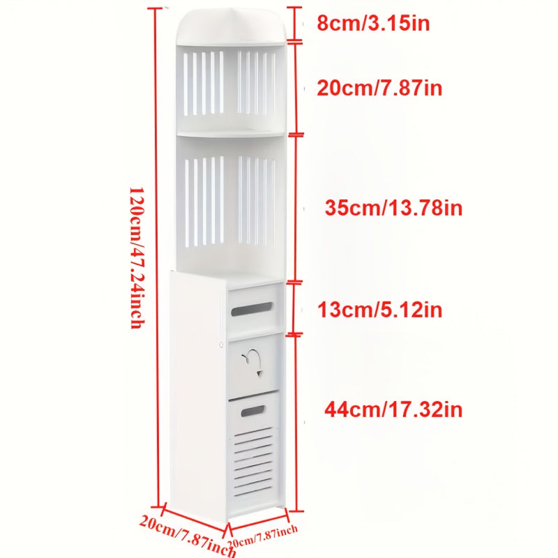Corner Bathroom Storage Organizer, Space-Saving Multi-Purpose Toiletry Storage with Easy Assembly for Bathroom, Kitchen and Bedroom Home Organization