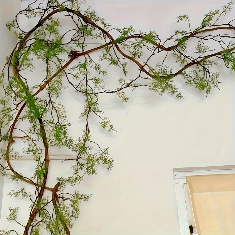 1pc Large Realistic Artificial Ivy & Fern Hanging Plant - High-End Lifelike Fake Vine with Lush Green Foliage, Durable Plastic Indoor/Outdoor Decoration for Home, Office, Porch, Balcony - Low-Maintenance Year-Round Greenery, No Batteries/Electricity