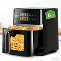 Electric Basket Air Fryer in Black with 6QT or 2.8QT Capacity Options, Hot Air Cooking Appliance for Fries Chicken Vegetables and Everyday Kitchen Meals