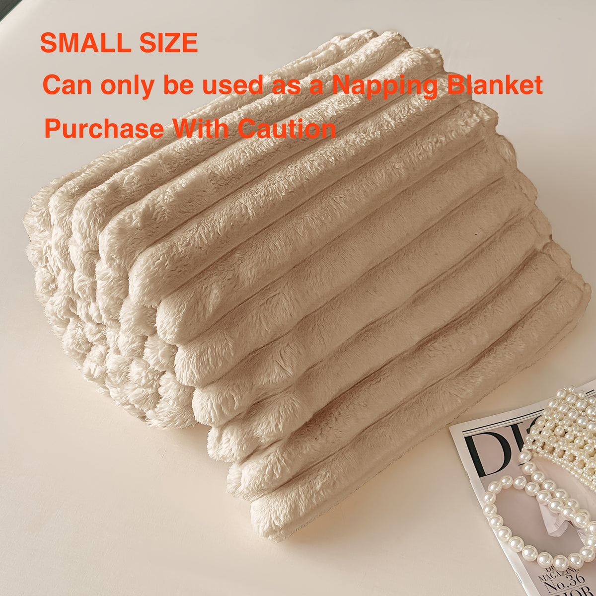 1pc Ultra-Soft 3-D Ribbed Faux Fur Flannel Blanket for Bed, Couch, Sofa, Nap Blanket Air Conditioning Blanket Office Outdoor Camping Blanket for All Seasons, Cozy Throw, High Quality Fleece, All Season Blanket, Gift Ideas for Friends&Family