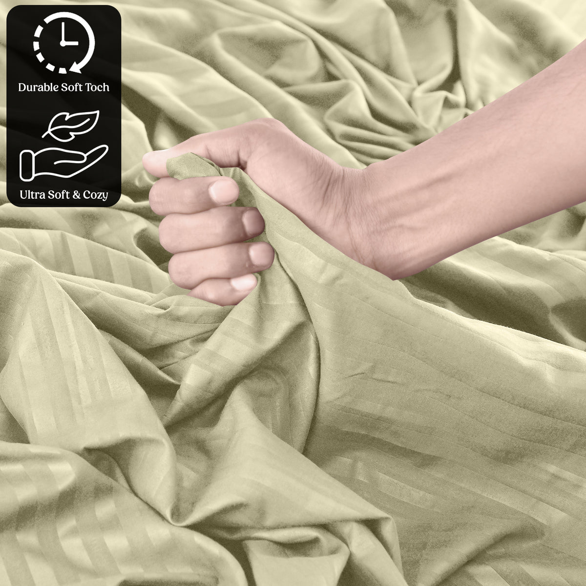Lux Decor 4/3 Pieces Striped Bed Sheets Set - Hotel Luxury Sheets, Deep Pocket Up to 16 Inches, Extra Soft, Breathable Cooling Sheet & Pillowcases, Easy To Fit, Wrinkle Free, Fade & Stain Resistant Bedding Set