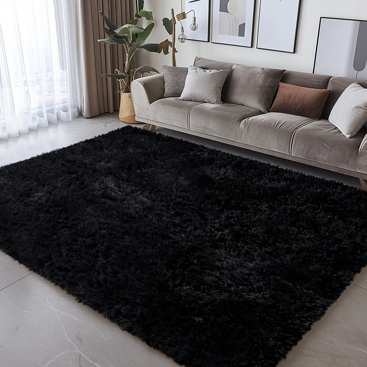 Rugs for Living Room, Super Soft Fluffy Shaggy Area Rugs for Bedroom, Cozy Floor Mats, Plush Indoor Carpet for Kitchen, Faux Rug for Room, Home Decor, Housewarming Gift, Door Mat