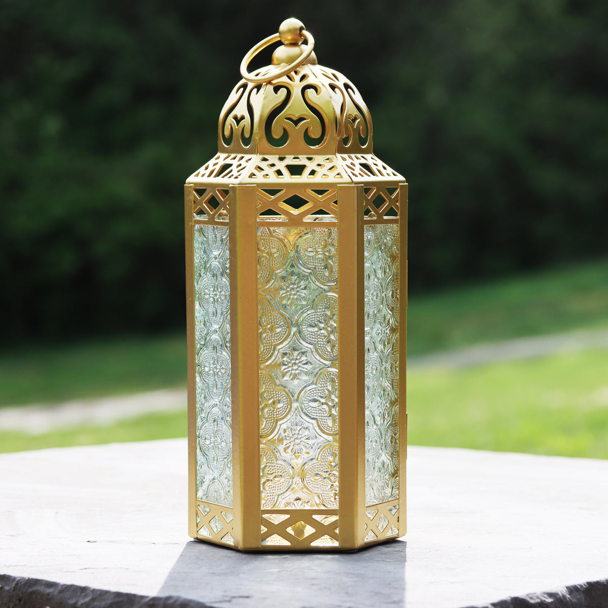 Decorative Moroccan Candle Lantern Holder, Medium, 10.5" Tall