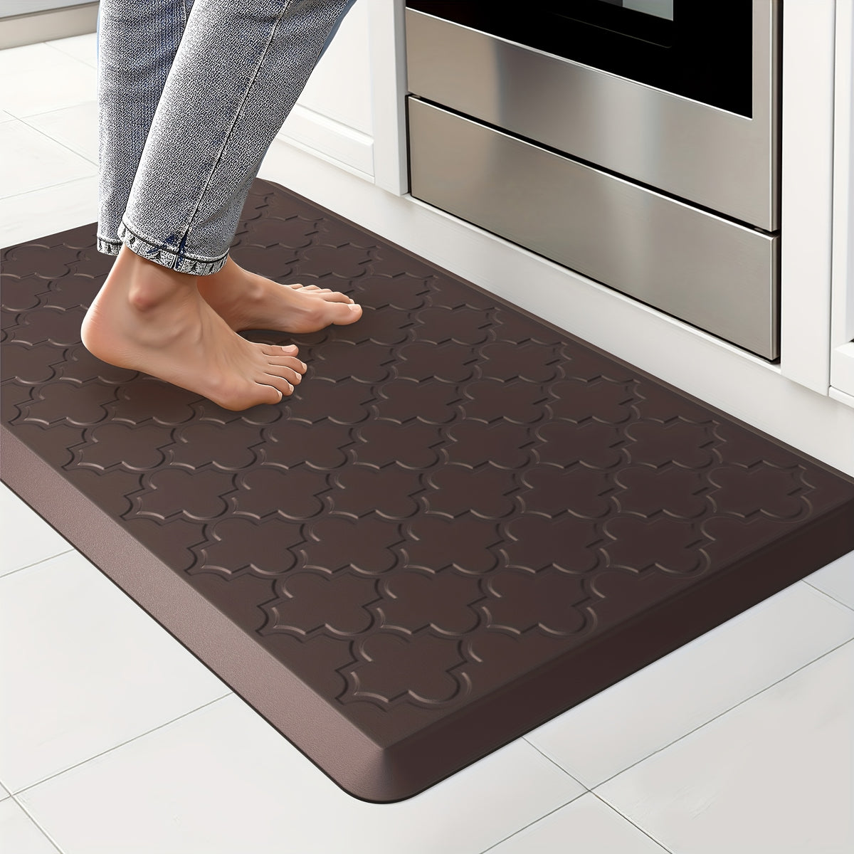 Kitchen Mat- Anti Fatigue Mats for Kitchen Floor- Non Slip Cushioned Rugs for Standing, Kitchen, Floor, Office, Sink, Laundry Room, Black