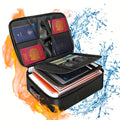 Lockable Document Organizer Bag with Combination Lock, Portable Multi-Compartment File Storage for Papers, Cards and Gadgets at Home, Office and Travel