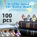 Mini Jesus Figurines in Bulk, 100 or 200 Pieces in Varied Colors, Christian Party Favors and Table Decorations for Easter, Christmas and Church Events
