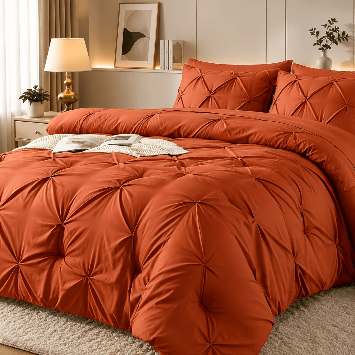 2/3pcs Solid Color Diamond Quilted Large/King Size Bedding, Soft, Comfortable, and Fluffy with Microfiber Filling and Lightweight, Breathable Fabric. Easy to Care for, Warm for All Seasons. Includes Comforter and Pillowcases. Luxurious Quality