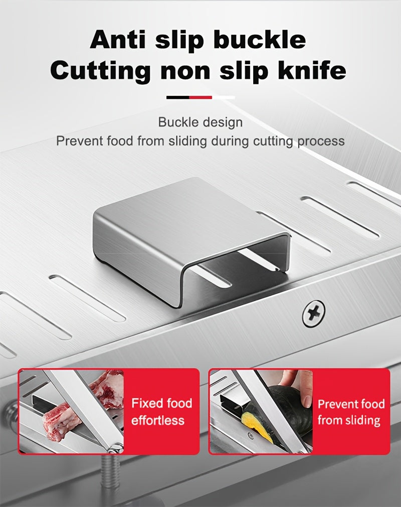 Stainless Steel Manual Slicer Meat Cutter Cutter Slicing Knife Easy To Clean Stainless Steel Manual Meat Cutter Suitable For Frozen Beef, Vegetables And Bones, Ideal Kitchen Gadget