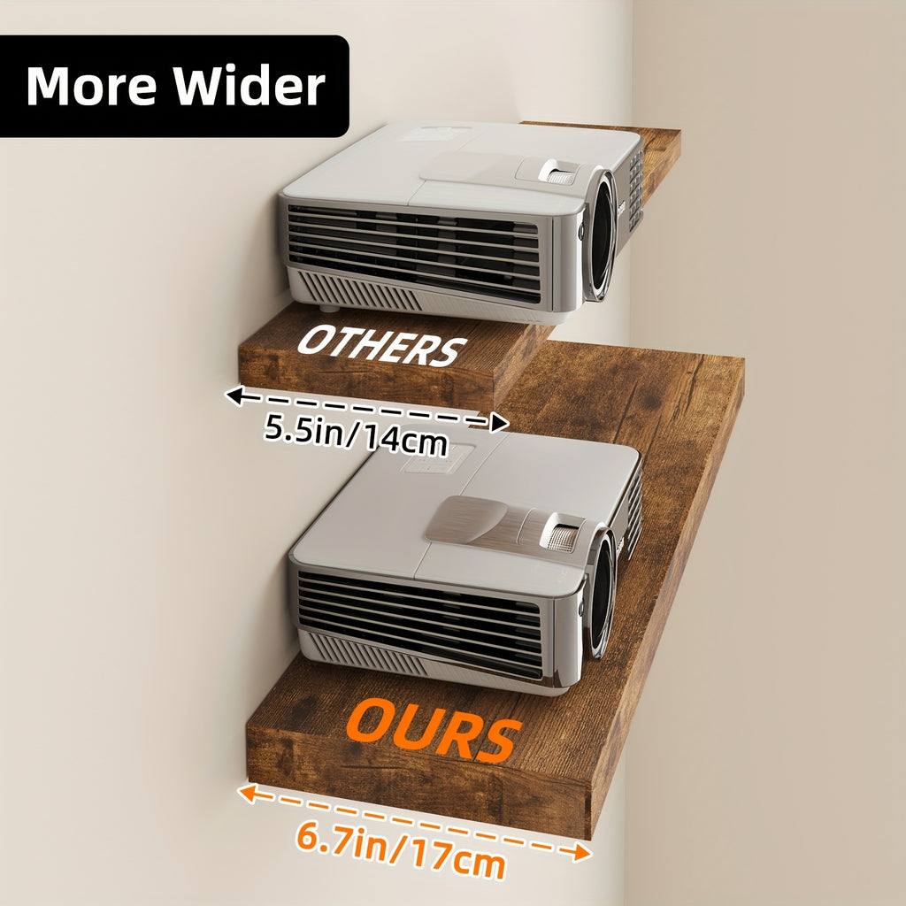 TOMNK 2/4/6pcs Set Floating Shelves, 15.7-inch/19.7-inch/22-inch Wooden Wall-Mounted Shelves, Suitable for Home Decor in Living Rooms and Kitchens, Strong Load-Bearing Capacity, Can Be Installed in Bathrooms, Bedrooms, Living Rooms, or Kitchens