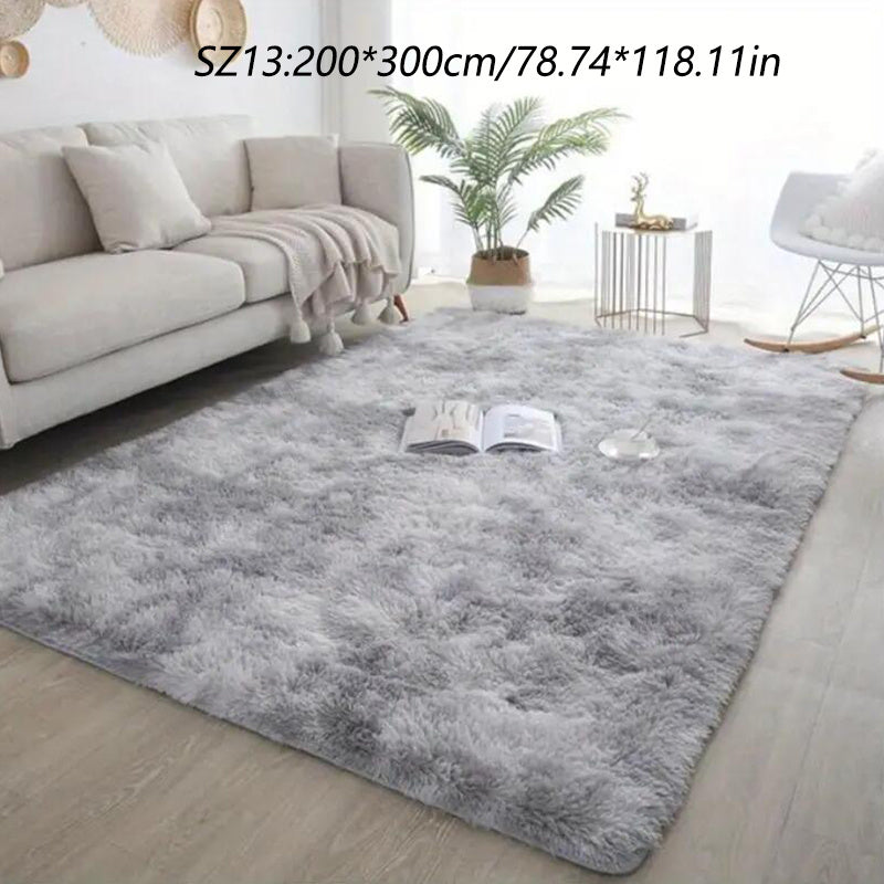 A Luxurious Square Tie-Dye Rug Made from Upgraded Soft Plush Fabric, Available in Various Colors. It Features a Non-Slip Backing, Is Absorbent And Durable, And Can Be Machine Washed, Making It Perfect for Living Rooms, Offices, Bedrooms, Home Decor