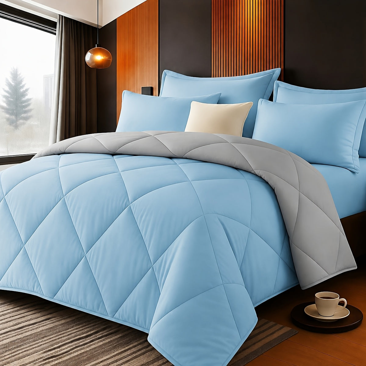 2/3pcs Solid Color Diamond Pattern Large & Extra-Large Bed Sheet Sets Soft Comfortable And Ultra-fine Fiber Filled Lightweight Fabric Breathable Quilt Easy to Take Care Of Equipped with Quilts And Pillowcases Luxurious Quality & Ideal Gift